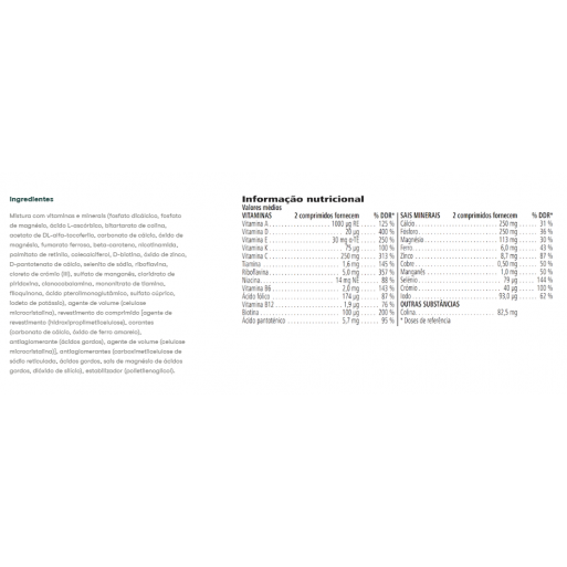 Fórmula 2 Complexo Vitamínico e Mineral para Homens 60 comprimidos