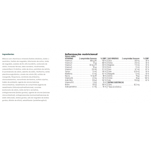 Fórmula 2 Complexo Vitamínico e Mineral para Mulheres 60 comprimidos Fórmula 2 Complexo Vitamínico e Mineral para Mulheres 60 comprimidos